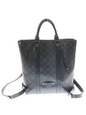 Louis Vuitton Monogram Eclipse Tote Backpack Black Leather